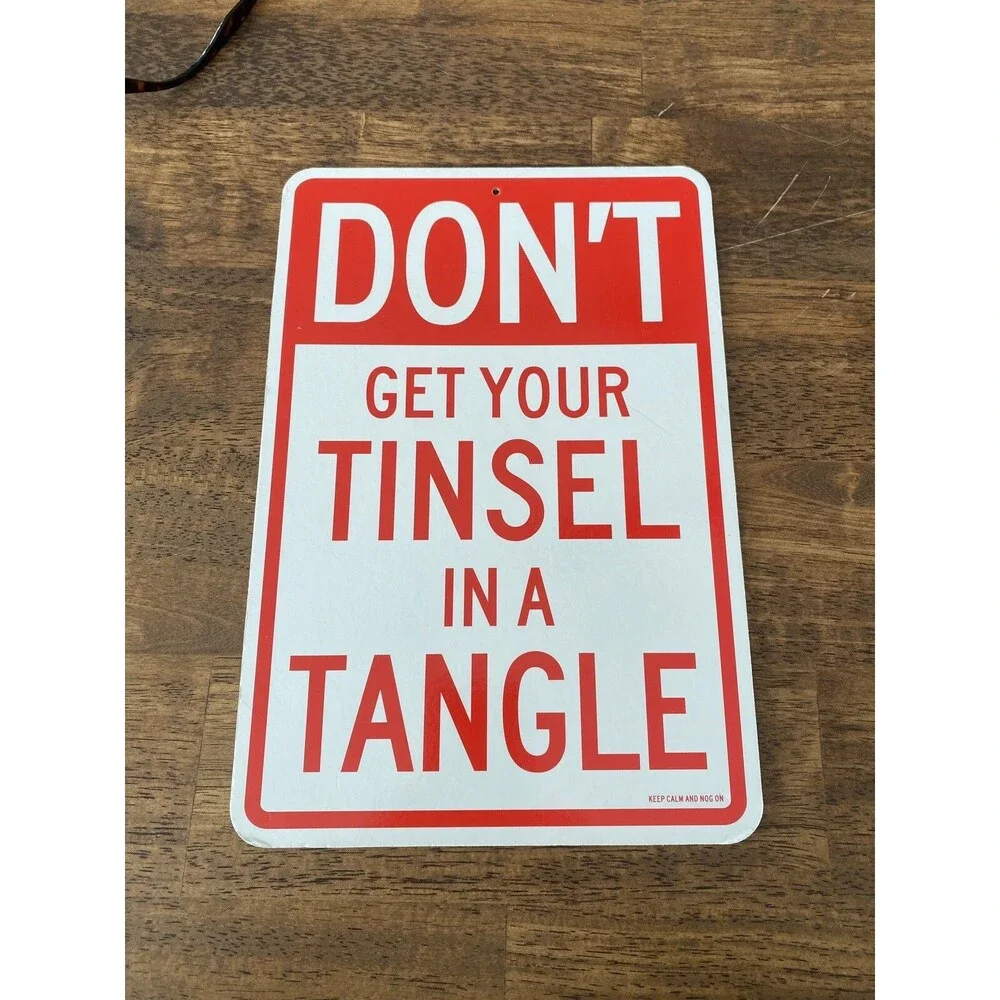 Funny Christmas Humor Parking Sign Cardboard 8.5”x 12.5” Reversible 2 Sided